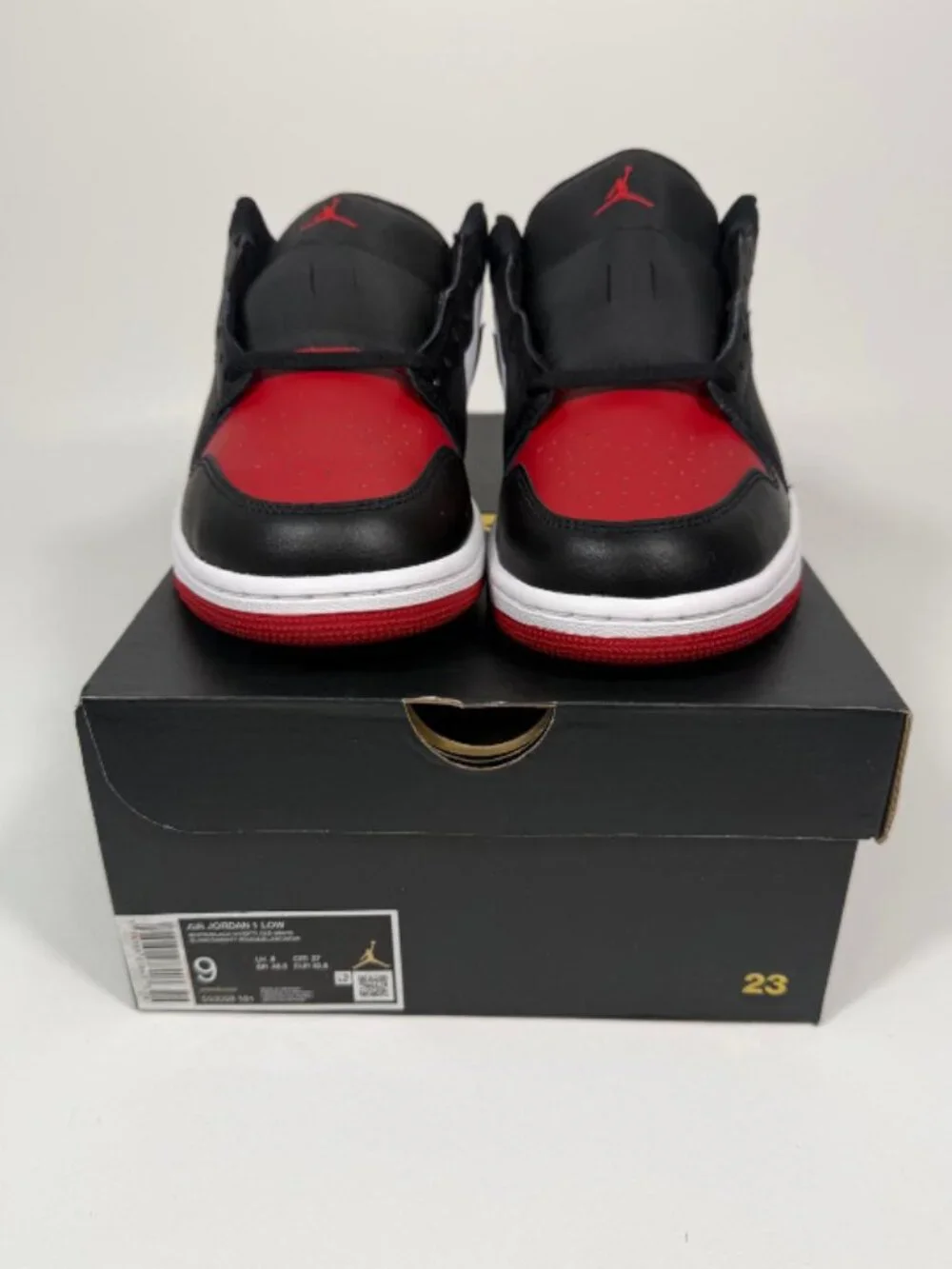 Men Air Jordan 1 Low Sneakers 9 White/Black-Varsity Red-White